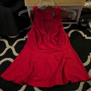 PONTE STUDDED PEPLUM TOP